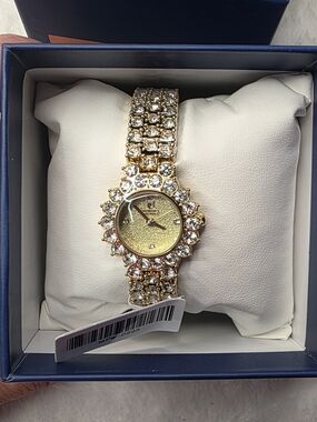 Invicta Gold-Tone Crystal Women's Bracelet Watch